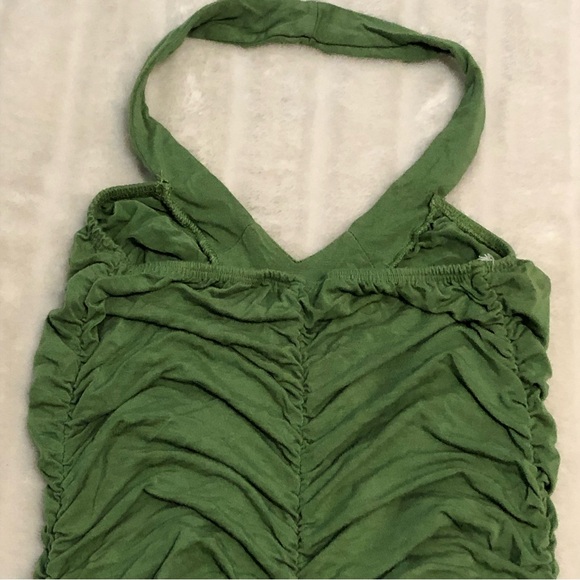 BOGO Free🦋 Long Luxury Green Ruched Halter Style Tank Top - Picture 10 of 11